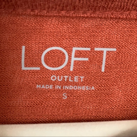 Loft Rust Drop Shoulder High-Low Hem Sweater S - Picture 3 of 4